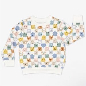 little sleepies little checkmate crewneck.sweatshirt